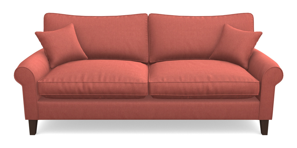 Product photograph of Waverley Scroll Arm 4 Seater Sofa In Clever Tough And Eco Velvet - Damson from Sofas and Stuff Limited