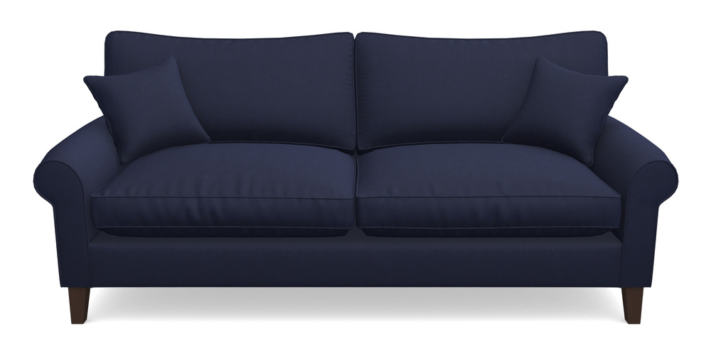 Product photograph of Waverley Scroll Arm 4 Seater Sofa In Clever Tough And Eco Velvet - Indigo from Sofas and Stuff Limited