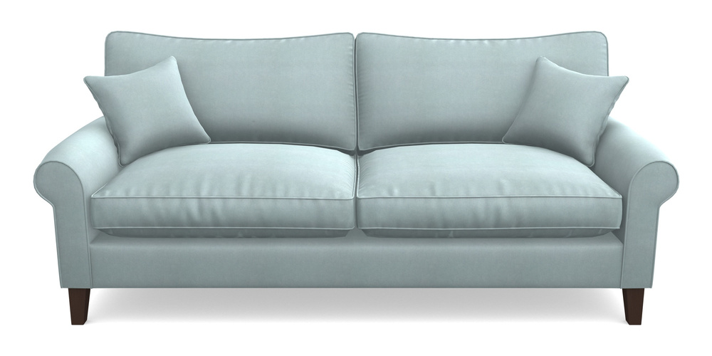 Product photograph of Waverley Scroll Arm 4 Seater Sofa In Clever Tough And Eco Velvet - Mineral from Sofas and Stuff Limited