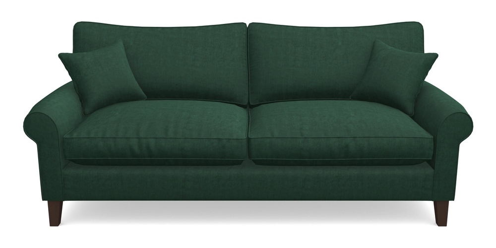 Product photograph of Waverley Scroll Arm 4 Seater Sofa In Clever Tough And Eco Velvet - Pine from Sofas and Stuff Limited