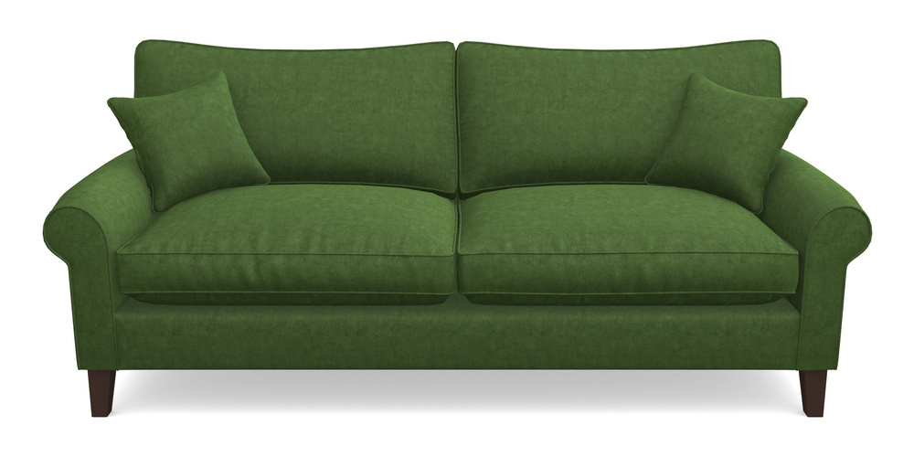 Product photograph of Waverley Scroll Arm 4 Seater Sofa In Clever Tough And Eco Velvet - Shamrock from Sofas and Stuff Limited