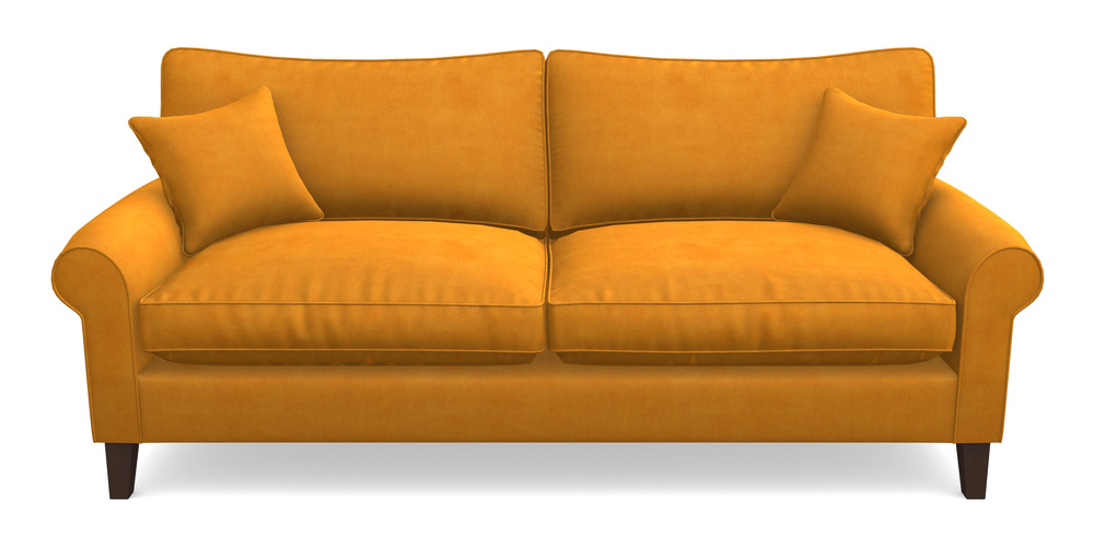Product photograph of Waverley Scroll Arm 4 Seater Sofa In Clever Tough And Eco Velvet - Spice from Sofas and Stuff Limited