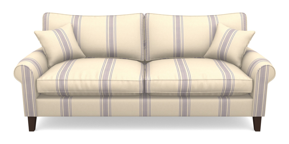 Product photograph of Waverley Scroll Arm 4 Seater Sofa In Cloth 22 - Racing Stripes Cheltenham - Blueberry from Sofas and Stuff Limited