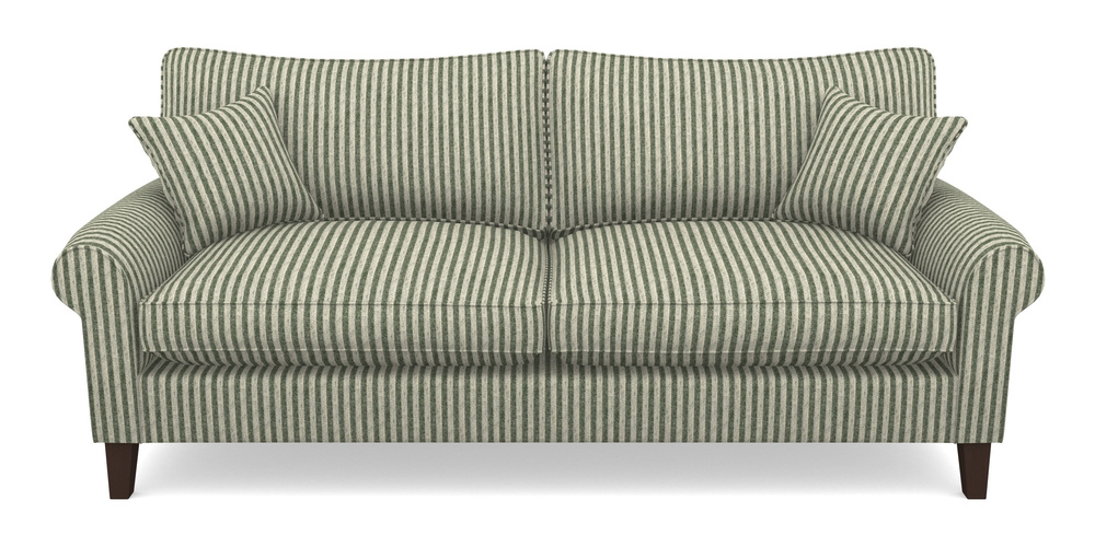 Product photograph of Waverley Scroll Arm 4 Seater Sofa In Cloth 22 - Pinstripe - Courgette from Sofas and Stuff Limited