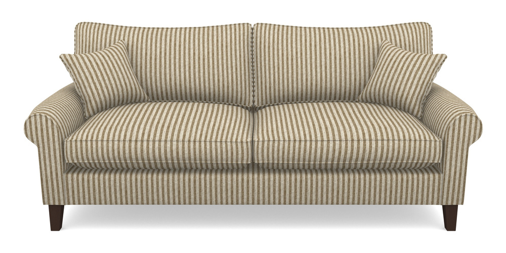 Product photograph of Waverley Scroll Arm 4 Seater Sofa In Cloth 22 - Pinstripe - Fallen Leaf from Sofas and Stuff Limited