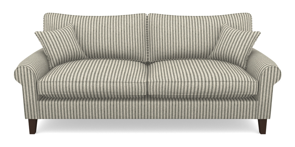 Product photograph of Waverley Scroll Arm 4 Seater Sofa In Cloth 22 - Pinstripe - Seal from Sofas and Stuff Limited