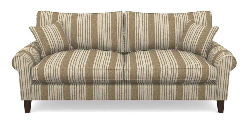Product photograph of Waverley Scroll Arm 4 Seater Sofa In Cloth 22 - Bayadere - Fallen Leaf from Sofas and Stuff Limited