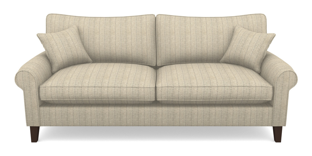 Product photograph of Waverley Scroll Arm 4 Seater Sofa In Cloth 20 - Design 1 - Natural Herringbone from Sofas and Stuff Limited