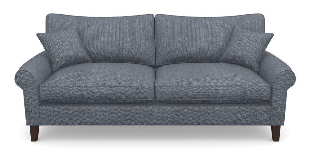 Product photograph of Waverley Scroll Arm 4 Seater Sofa In Dundee Herringbone - Denim from Sofas and Stuff Limited