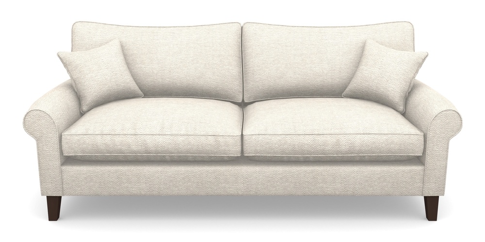 Product photograph of Waverley Scroll Arm 4 Seater Sofa In Dundee Herringbone - Linen from Sofas and Stuff Limited