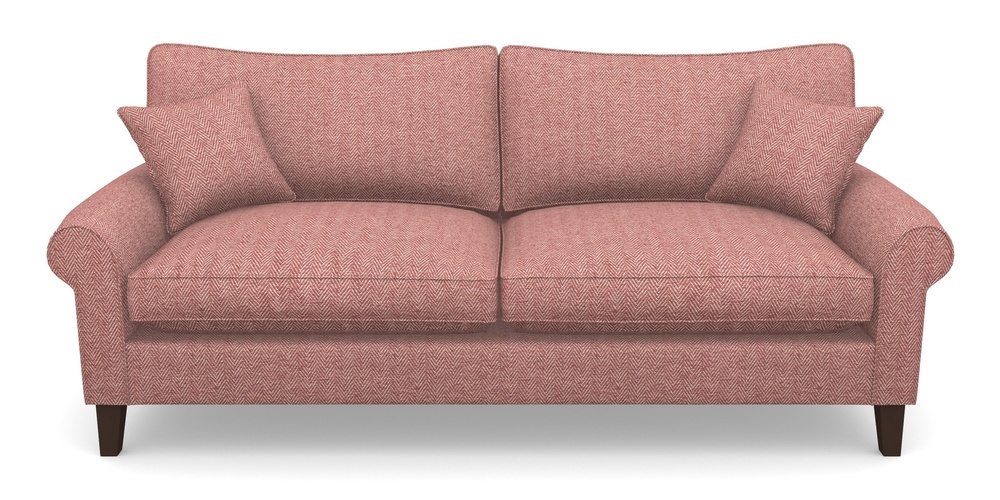 Product photograph of Waverley Scroll Arm 4 Seater Sofa In Dundee Herringbone - Rose from Sofas and Stuff Limited