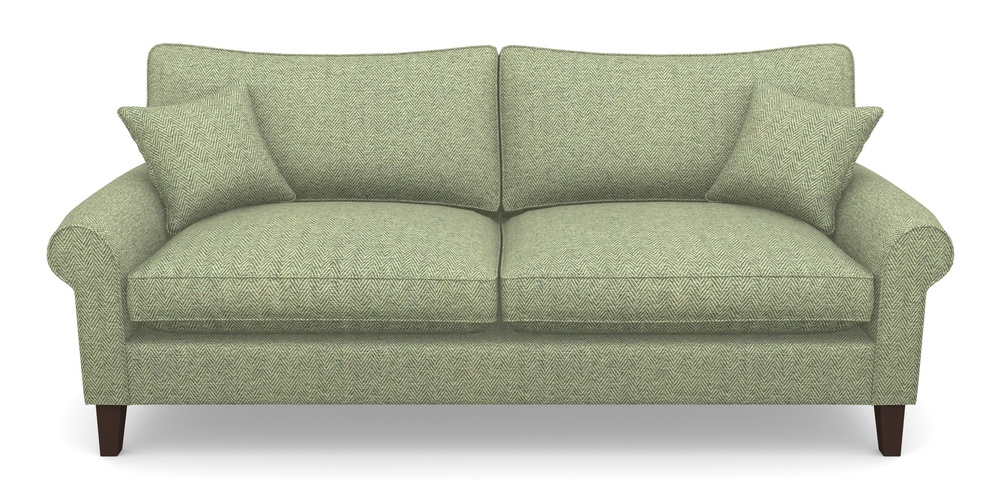 Product photograph of Waverley Scroll Arm 4 Seater Sofa In Dundee Herringbone - Sage from Sofas and Stuff Limited