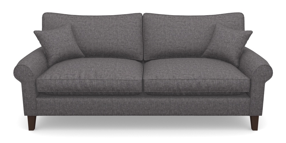 Product photograph of Waverley Scroll Arm 4 Seater Sofa In Easy Clean Plain - Ash from Sofas and Stuff Limited