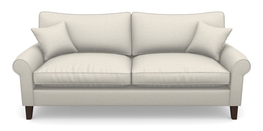 Product photograph of Waverley Scroll Arm 4 Seater Sofa In Easy Clean Plain - Chalk from Sofas and Stuff Limited