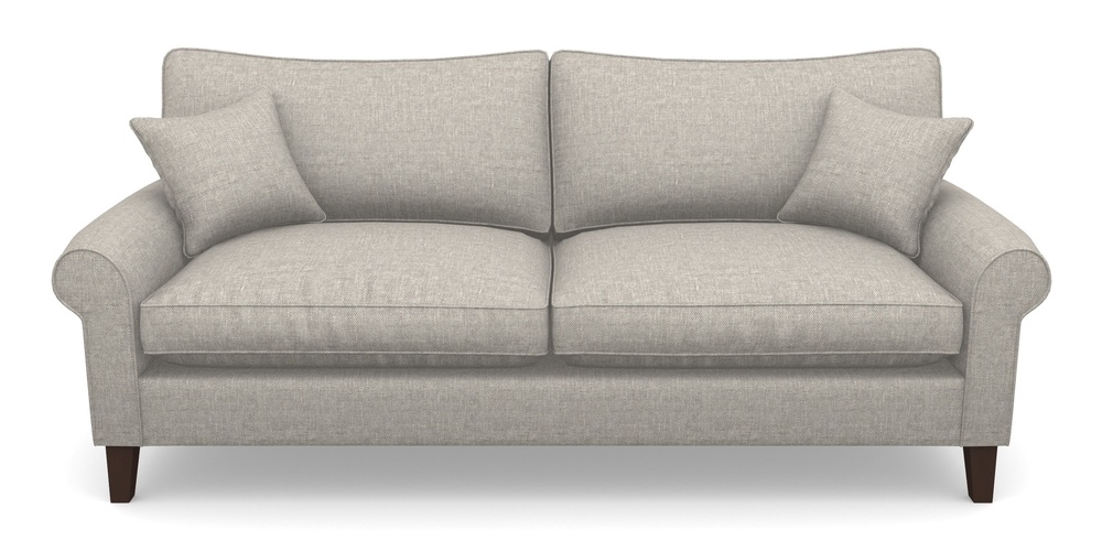 Product photograph of Waverley Scroll Arm 4 Seater Sofa In Easy Clean Plain - Dove from Sofas and Stuff Limited