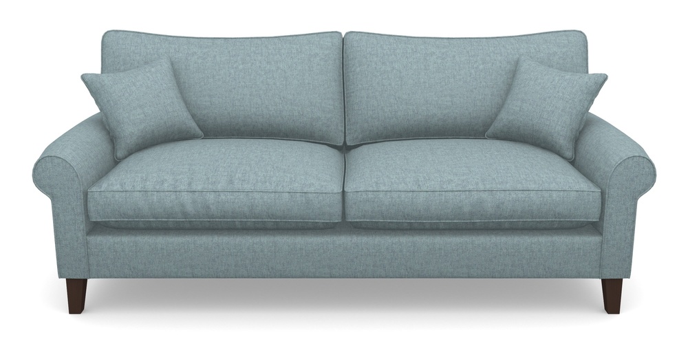 Product photograph of Waverley Scroll Arm 4 Seater Sofa In Easy Clean Plain - Polar from Sofas and Stuff Limited