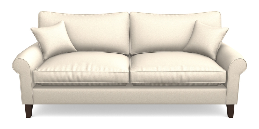 Product photograph of Waverley Scroll Arm 4 Seater Sofa In Eco Washable Cotton - Eggshell from Sofas and Stuff Limited