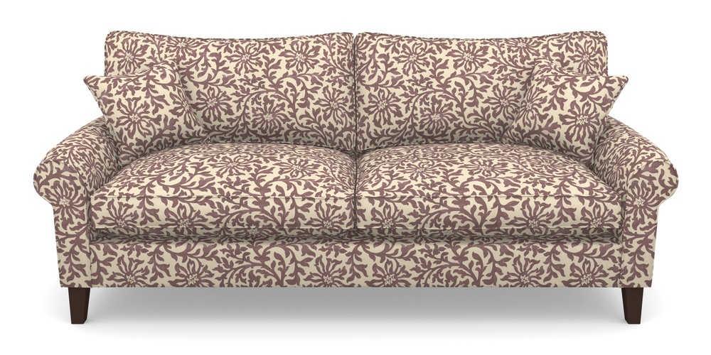 Product photograph of Waverley Scroll Arm 4 Seater Sofa In V A Brompton Collection - Floral Scroll - Cacao from Sofas and Stuff Limited