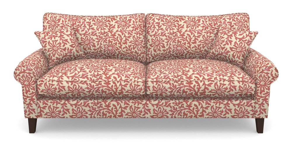 Product photograph of Waverley Scroll Arm 4 Seater Sofa In V A Brompton Collection - Floral Scroll - Chilli from Sofas and Stuff Limited