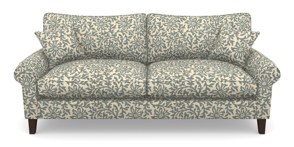 Product photograph of Waverley Scroll Arm 4 Seater Sofa In V A Brompton Collection - Floral Scroll - Pebble from Sofas and Stuff Limited