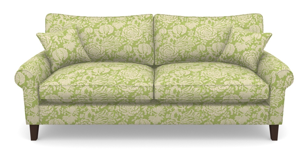 Product photograph of Waverley Scroll Arm 4 Seater Sofa In V A Brompton Collection - Flowering Kale - Lime from Sofas and Stuff Limited