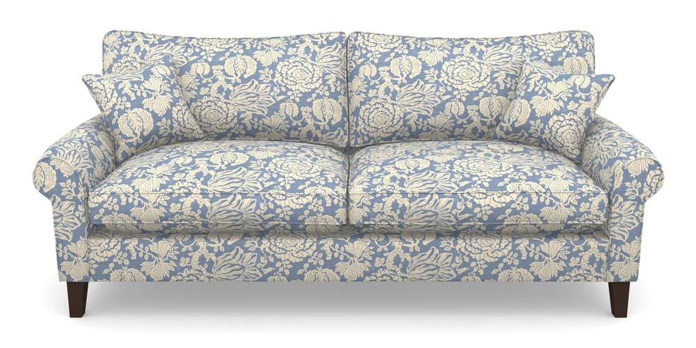 Product photograph of Waverley Scroll Arm 4 Seater Sofa In V A Brompton Collection - Flowering Kale - Morning Blue from Sofas and Stuff Limited