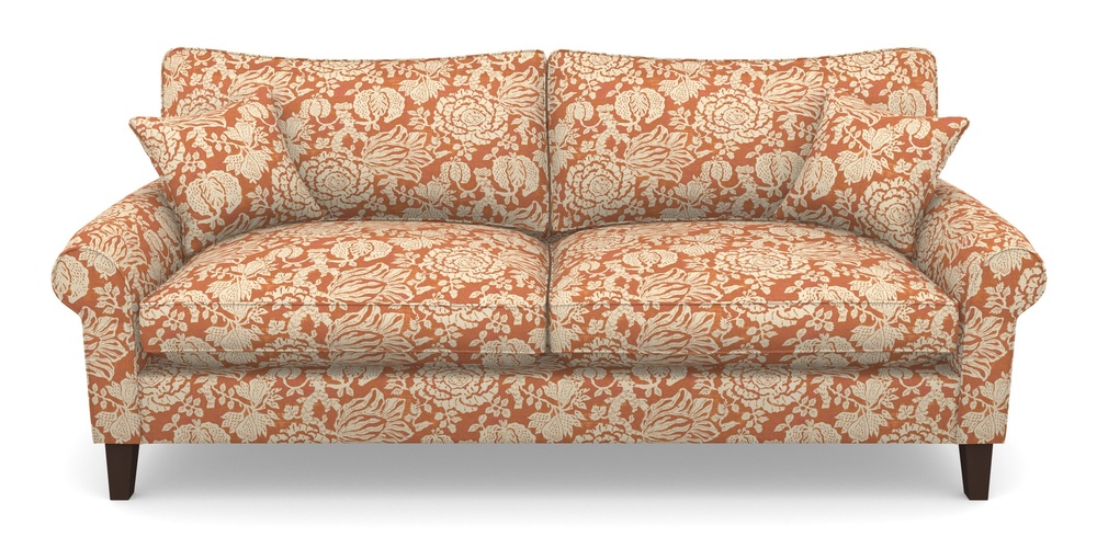 Product photograph of Waverley Scroll Arm 4 Seater Sofa In V A Brompton Collection - Flowering Kale - Terracotta from Sofas and Stuff Limited