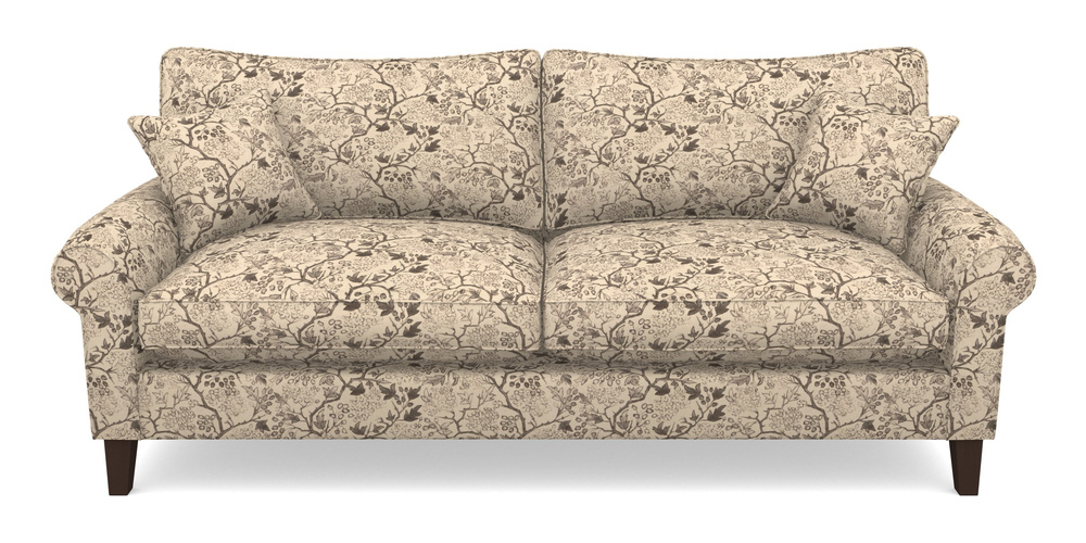 Product photograph of Waverley Scroll Arm 4 Seater Sofa In Rhs Collection - Gertrude Jekyll Linen Cotton Blend - Brown from Sofas and Stuff Limited