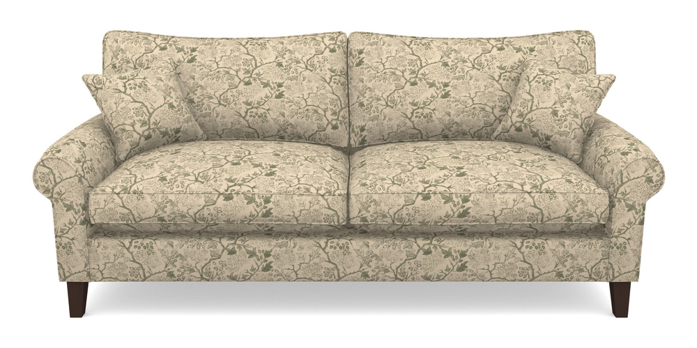 Product photograph of Waverley Scroll Arm 4 Seater Sofa In Rhs Collection - Gertrude Jekyll Linen Cotton Blend - Green from Sofas and Stuff Limited
