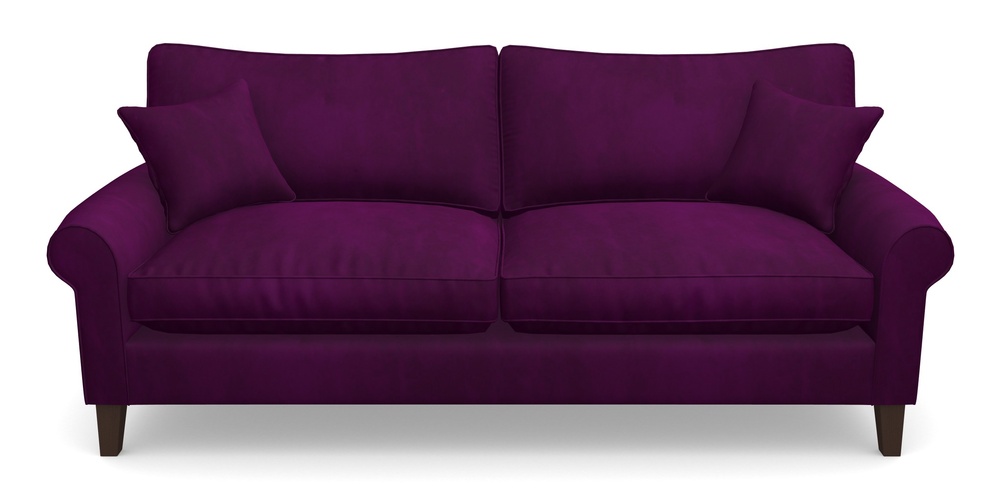 Product photograph of Waverley Scroll Arm 4 Seater Sofa In House Clever Velvet - Aubergine from Sofas and Stuff Limited