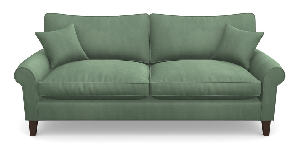 Product photograph of Waverley Scroll Arm 4 Seater Sofa In House Clever Velvet - Celadon from Sofas and Stuff Limited