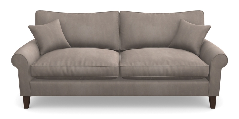 Product photograph of Waverley Scroll Arm 4 Seater Sofa In House Clever Velvet - Cocoa from Sofas and Stuff Limited