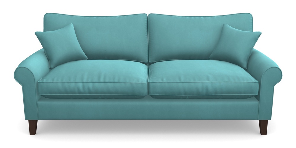 Product photograph of Waverley Scroll Arm 4 Seater Sofa In House Clever Velvet - Duck Egg from Sofas and Stuff Limited