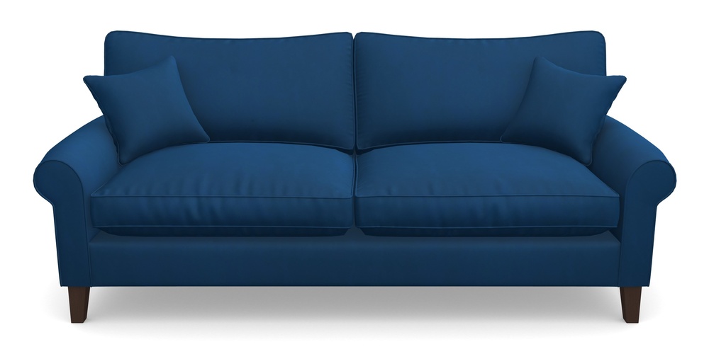Product photograph of Waverley Scroll Arm 4 Seater Sofa In House Clever Velvet - Royal from Sofas and Stuff Limited