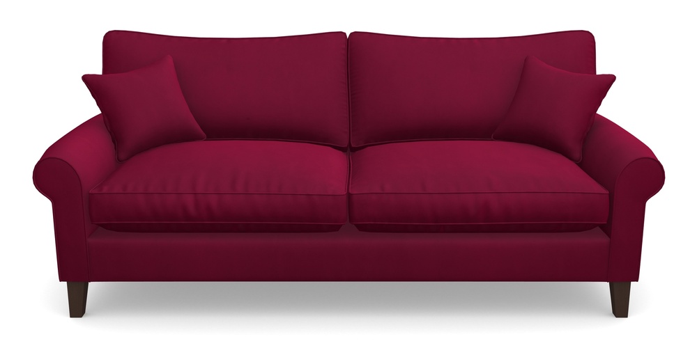 Product photograph of Waverley Scroll Arm 4 Seater Sofa In House Clever Velvet - Wine from Sofas and Stuff Limited