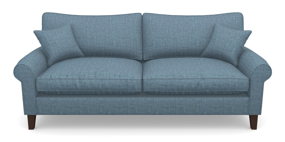 Product photograph of Waverley Scroll Arm 4 Seater Sofa In House Plain - Cobalt from Sofas and Stuff Limited