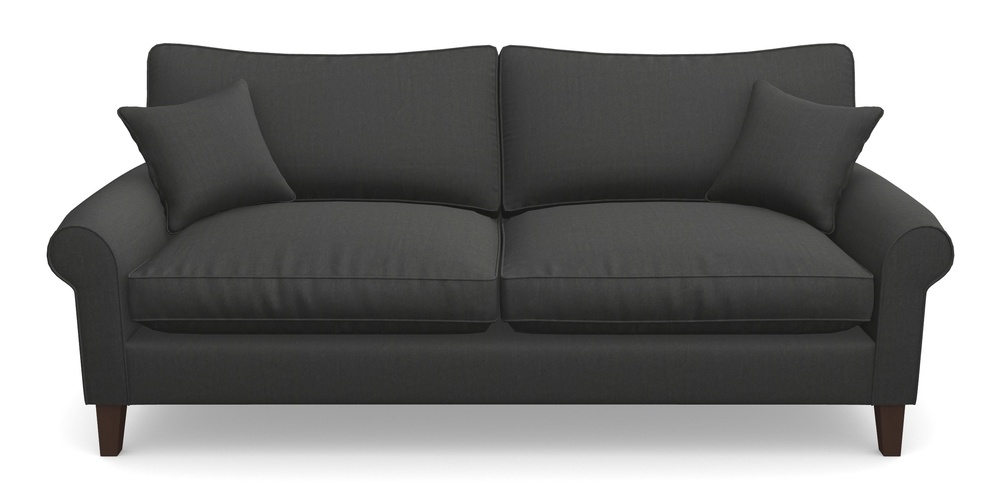 Product photograph of Waverley Scroll Arm 4 Seater Sofa In House Velvet - Charcoal from Sofas and Stuff Limited