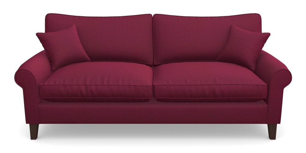 Product photograph of Waverley Scroll Arm 4 Seater Sofa In House Velvet - Claret from Sofas and Stuff Limited