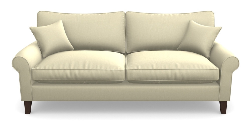 Product photograph of Waverley Scroll Arm 4 Seater Sofa In House Velvet - Latte from Sofas and Stuff Limited