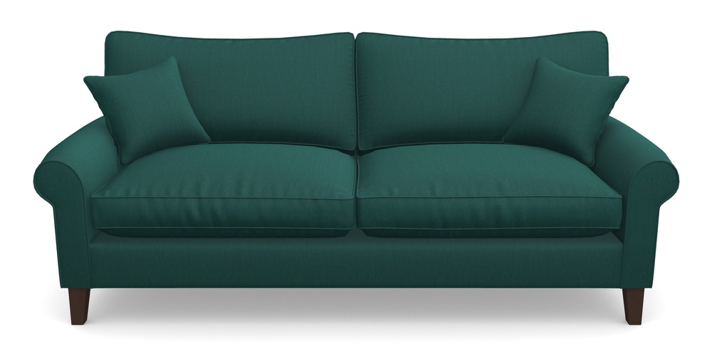 Product photograph of Waverley Scroll Arm 4 Seater Sofa In House Velvet - Peacock from Sofas and Stuff Limited