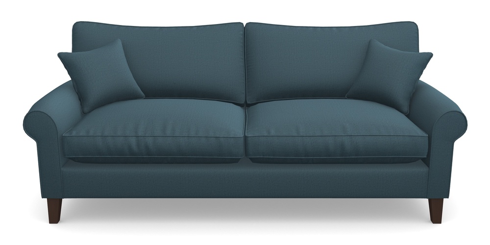 Product photograph of Waverley Scroll Arm 4 Seater Sofa In House Velvet - Petrol from Sofas and Stuff Limited