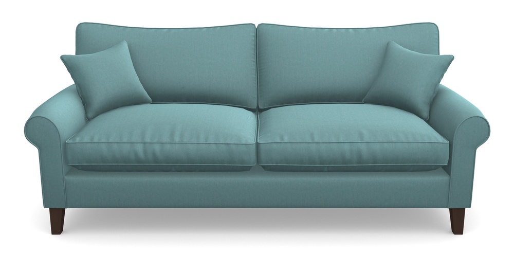 Product photograph of Waverley Scroll Arm 4 Seater Sofa In House Velvet - Wedgewood from Sofas and Stuff Limited