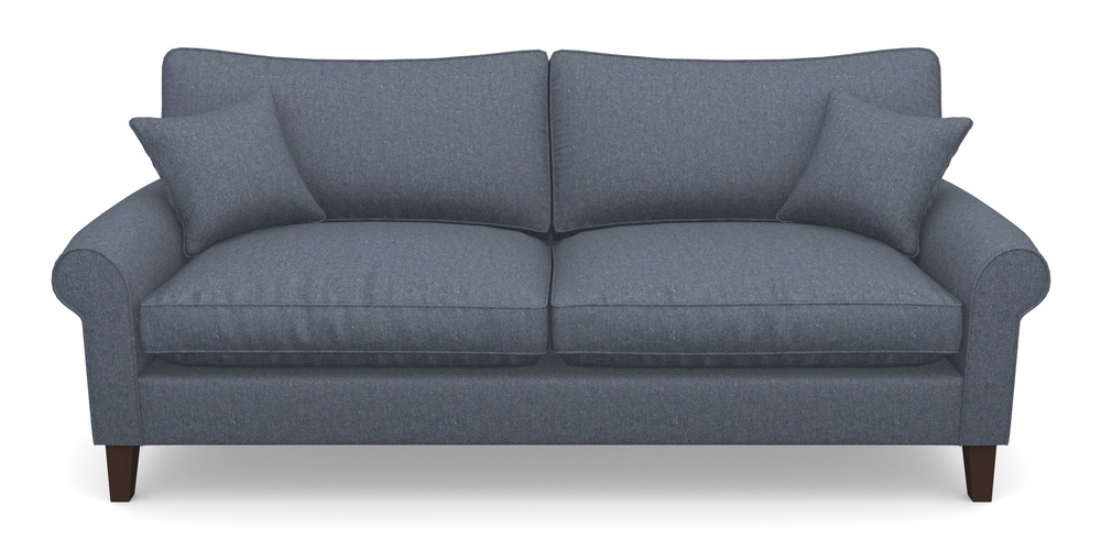 Product photograph of Waverley Scroll Arm 4 Seater Sofa In House Wool - Navy from Sofas and Stuff Limited