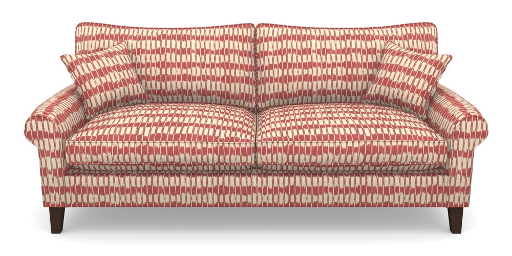 Product photograph of Waverley Scroll Arm 4 Seater Sofa In V A Brompton Collection - Ikat - Chilli from Sofas and Stuff Limited