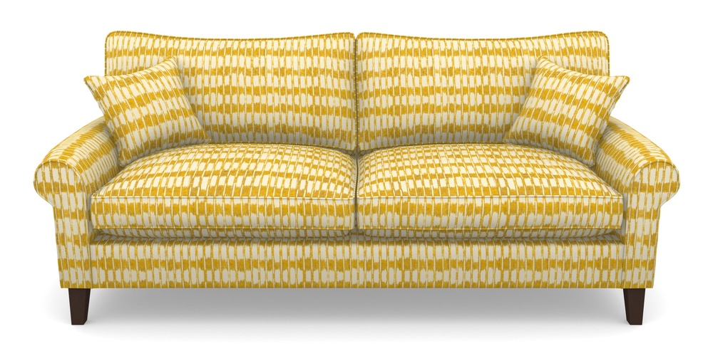Product photograph of Waverley Scroll Arm 4 Seater Sofa In V A Brompton Collection - Ikat - Corn from Sofas and Stuff Limited