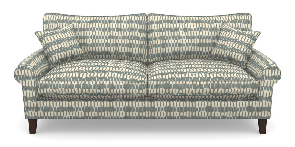Product photograph of Waverley Scroll Arm 4 Seater Sofa In V A Brompton Collection - Ikat - Pebble from Sofas and Stuff Limited