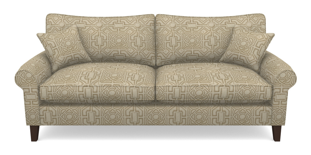 Product photograph of Waverley Scroll Arm 4 Seater Sofa In Rhs Collection - Large Knot Garden Linen - Gold from Sofas and Stuff Limited