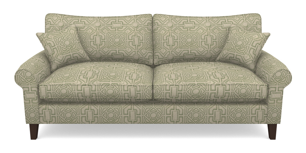 Product photograph of Waverley Scroll Arm 4 Seater Sofa In Rhs Collection - Large Knot Garden Linen - Green from Sofas and Stuff Limited