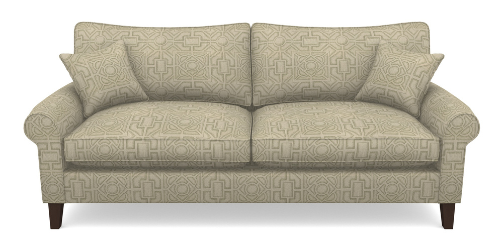 Product photograph of Waverley Scroll Arm 4 Seater Sofa In Rhs Collection - Large Knot Garden Linen - Pistachio from Sofas and Stuff Limited