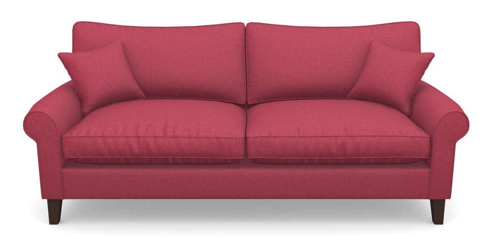 Product photograph of Waverley Scroll Arm 4 Seater Sofa In Plain Linen Cotton - Raspberry Jam from Sofas and Stuff Limited